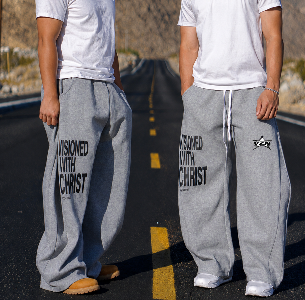 (No cats) heavyweight Plaid Waistband Barrel Sweatpants